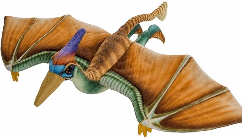 Pterosaurus dino - bruin/groen - 40 cm - pluche dieren knuffels - Dinosauriers by Nature Planet in Multicolour – product photo