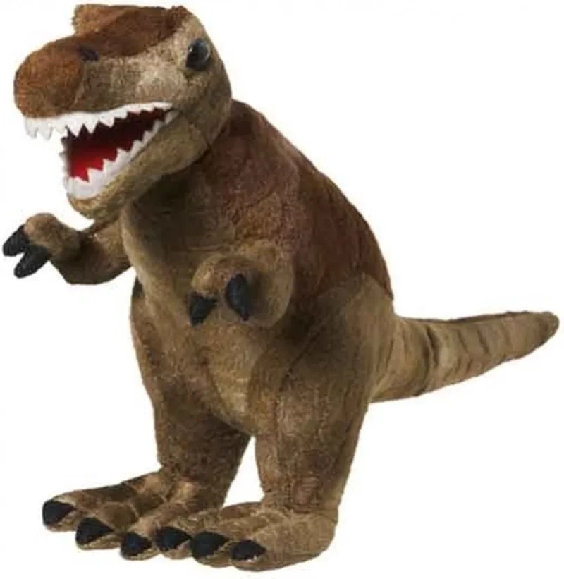 T-Rex pluche knuffel 20 cm - zacht - kindvriendelijk de Nature Planet en Marron – photo produit