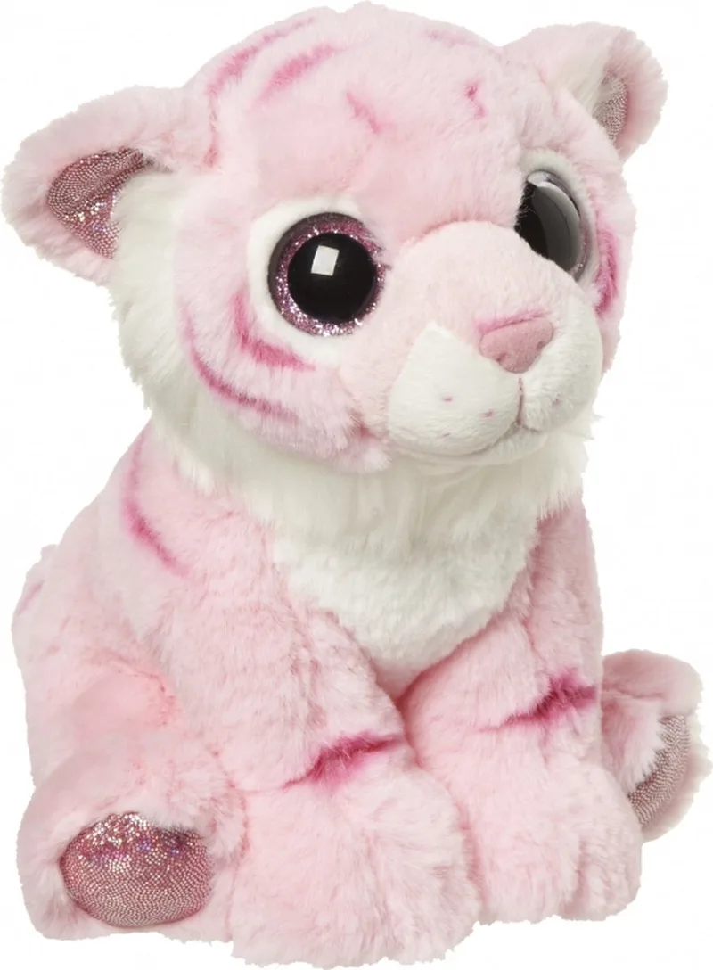 tijger knuffel - roze/wit - stof/pluche - 18 cm - dieren - tijgers - kraamcadeau by Nature Planet in Pink – product photo