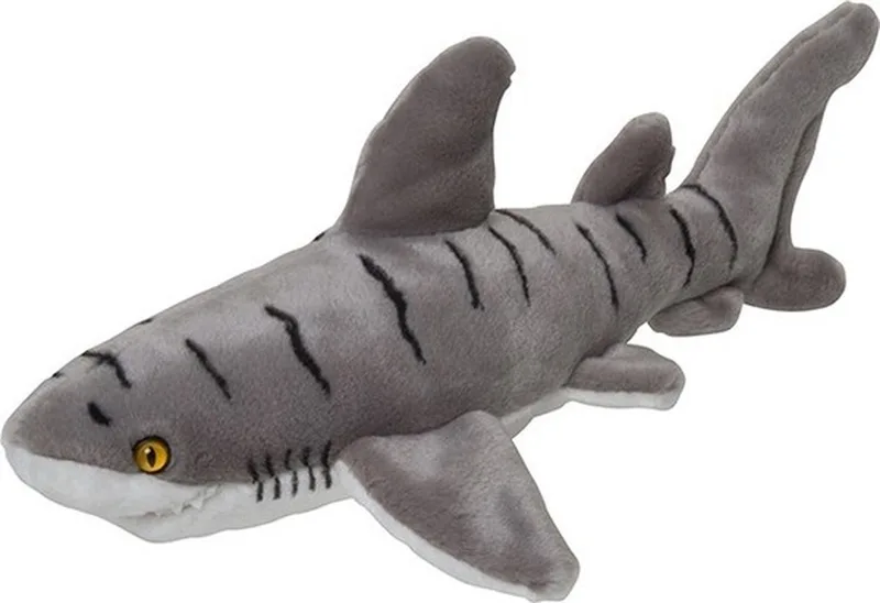 Tijgerhaai knuffel 40 cm - pluche - gestreept - speelgoed - kinderen från Nature Planet i Grå – produktbild