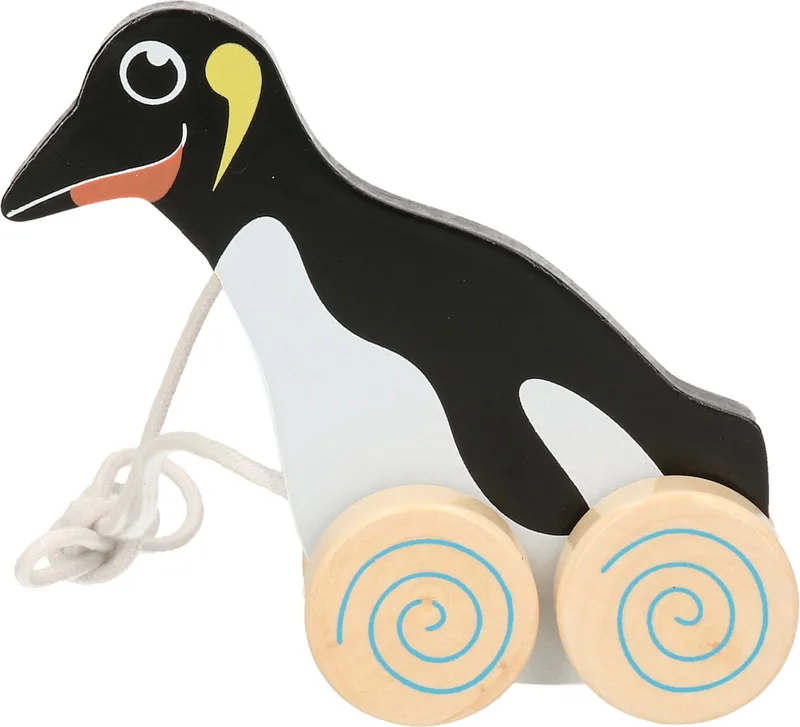 trekdiertje pinguïn - 1x - kleur - hout -15 x 12 cm by Nature Planet in Multicolour – product photo