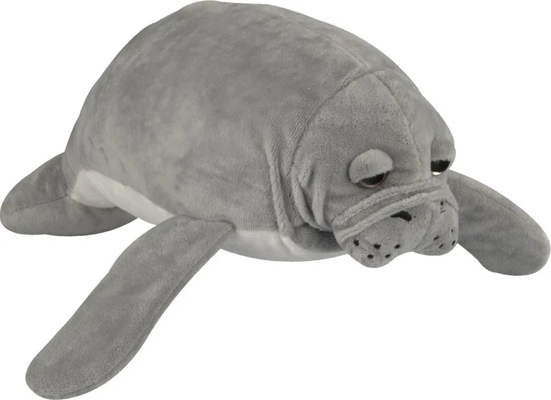 Zeekoe knuffel - pluche - 39 cm - Manatee - knuffeldier by Nature Planet in Grey – product photo
