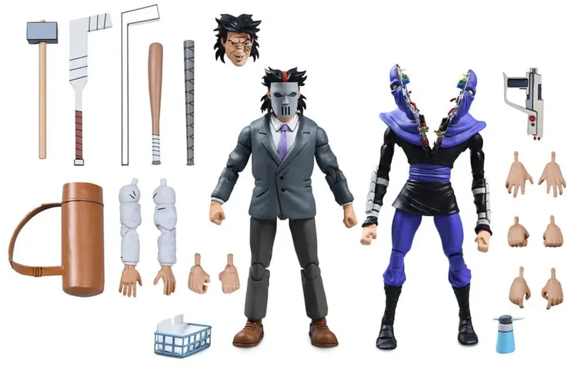 Teenage Mutant Ninja Turtles (Cartoon) Action Figure 2 Pack Business Suit Casey Jones & Split Foot Soldier 18 cm Action Figuur van NECA in Meerkleurig – productfoto
