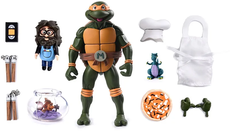 Teenage Mutant Ninja Turtles (Cartoon) Action Figure Ultimate Michelangelo VHS 18 cm by NECA in Multicolour – product photo