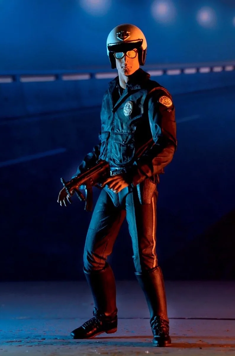 Terminator 2: Ultimate T-1000 Motorcycle Cop 7 inch Action Figure van NECA in Bonte kleuren – productfoto