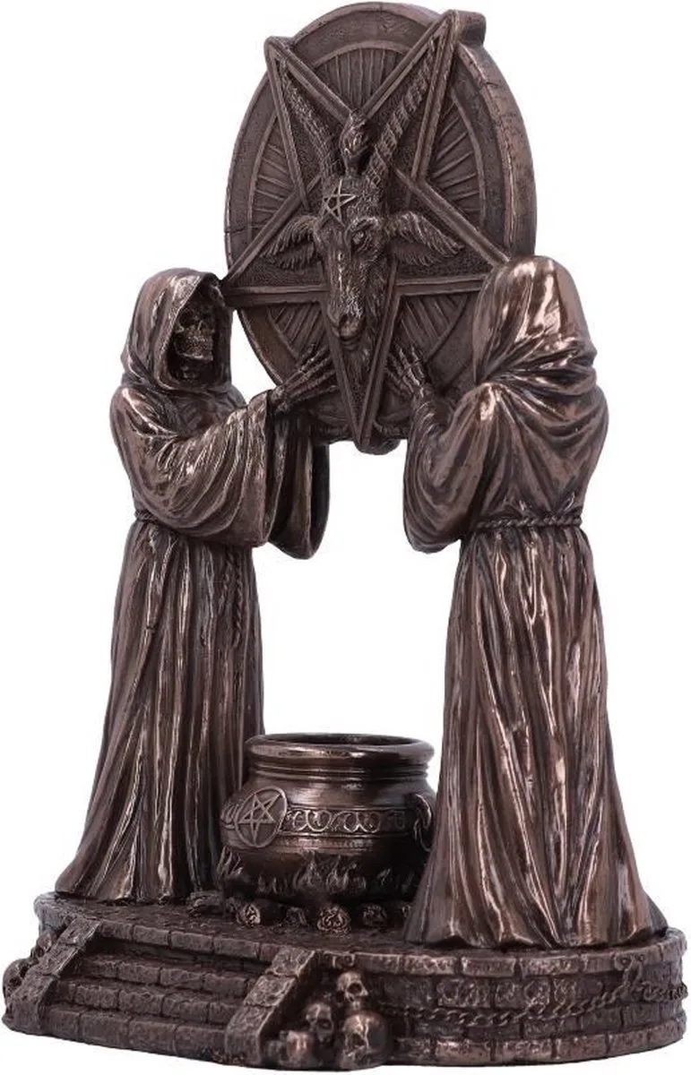 Beeld/figuur - Baphomet's Altar- 18.5cm - Bronskleurig - Zeer gedetailleerd - Gebronsd beeld van Nemesis Now in Brons – productfoto