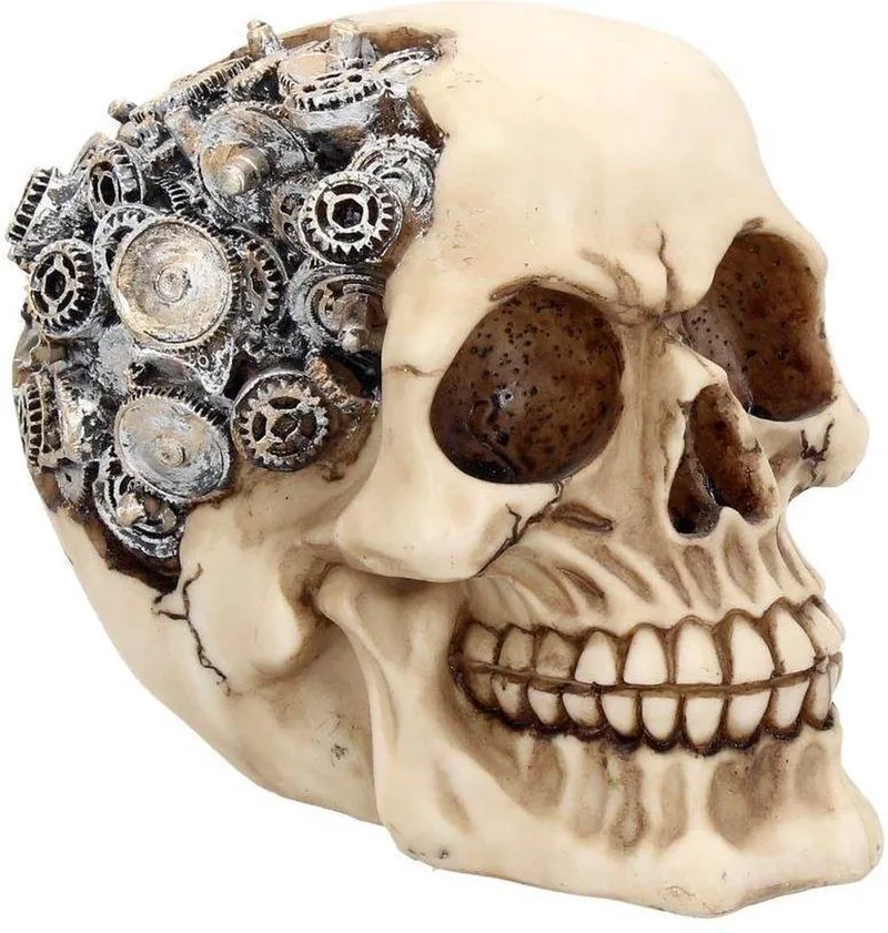 Beeld/figuur Clockwork Cranium Schedel by Nemesis Now in Cream – product photo