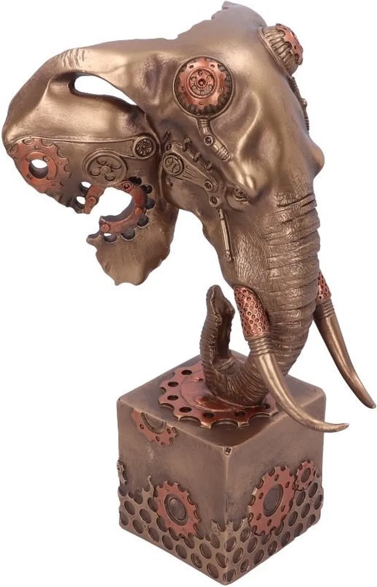 Beeld/figuur Mechephant - Steampunk Olifantenkop - 28.5cm van Nemesis Now in Bronskleurig – productfoto