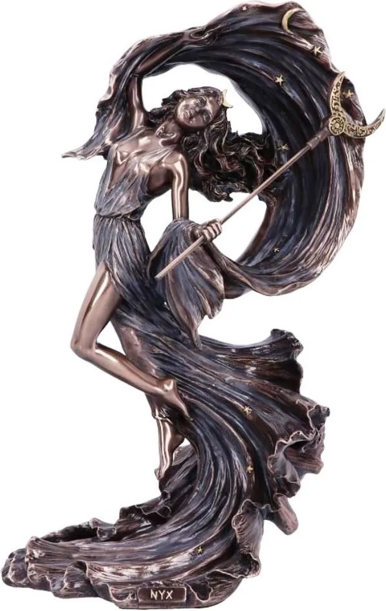 Beeld/figuur - Nyx Griekse Godin van de Nacht - Greek Goddess of the Night -Gebronsd - 27,5cm van Nemesis Now in Brons – productfoto