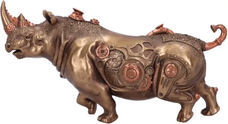 Beeld/figuur - Steampunk Neushoorn - Rhino Refined - Bronskleurig by Nemesis Now in Bronze – product photo