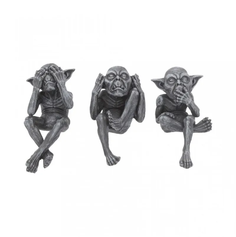 Beeldjes/figuren Three Wise Goblins van Nemesis Now in Grijs – productfoto