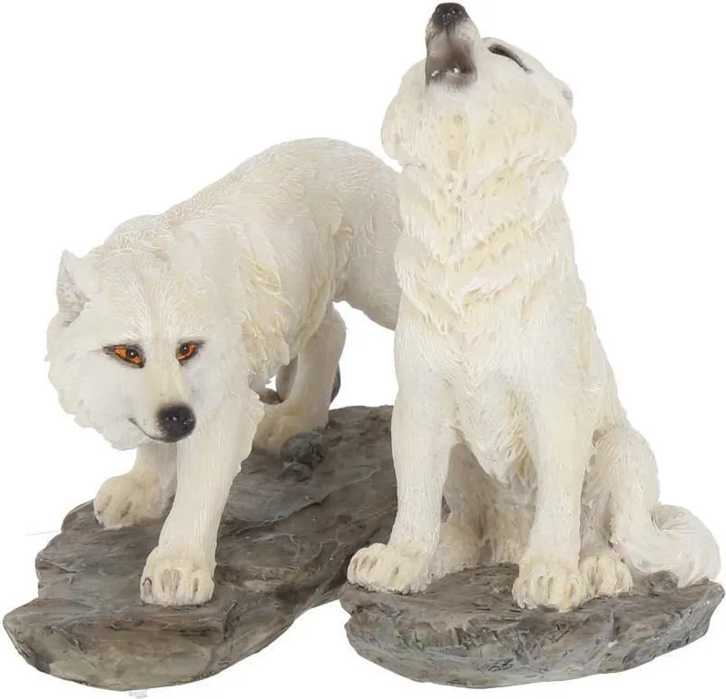 Before the Chase (Set of 2) Beeldjes/figuren - Wolf van Nemesis Now in Wit – productfoto