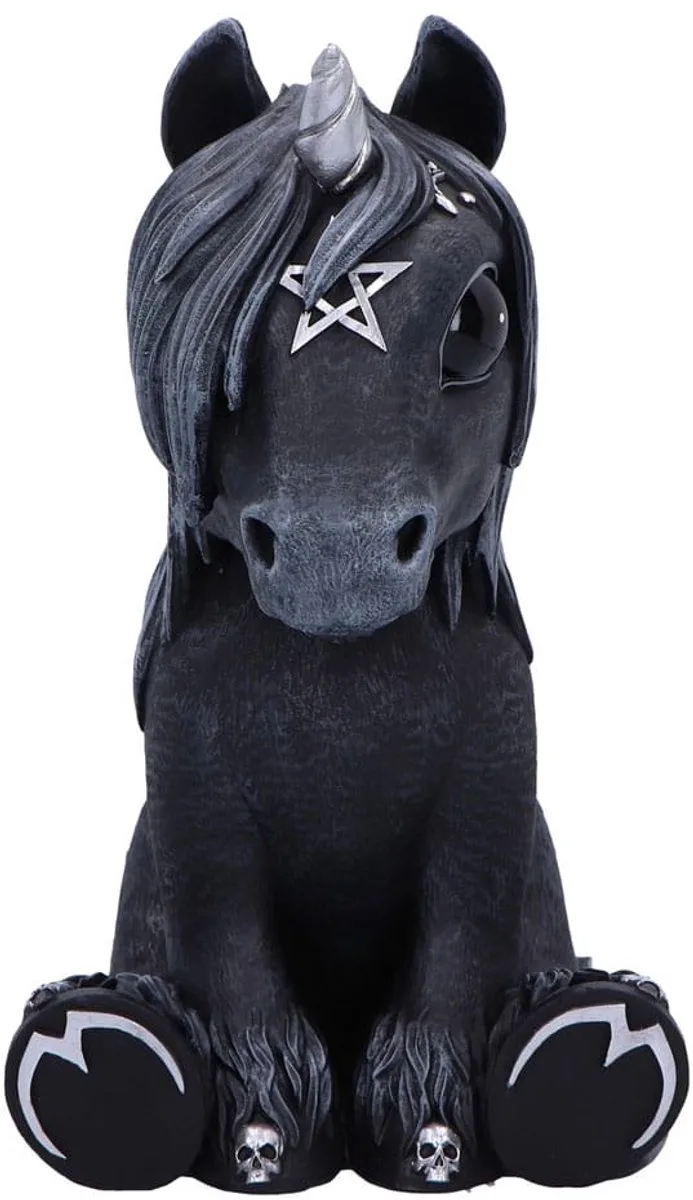 Culticorn (Large) 24.5cm Beeld/figuur - Zwart/Zilverkleurig van Nemesis Now in Zwart – productfoto