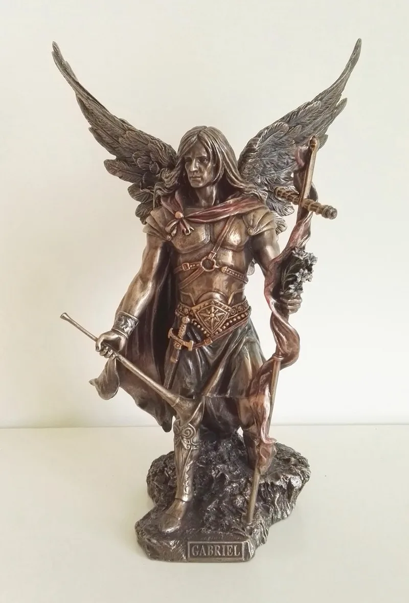 Gabriel With Staff Beeld/figuur - Bronskleurig by Nemesis Now in Bronze – product photo