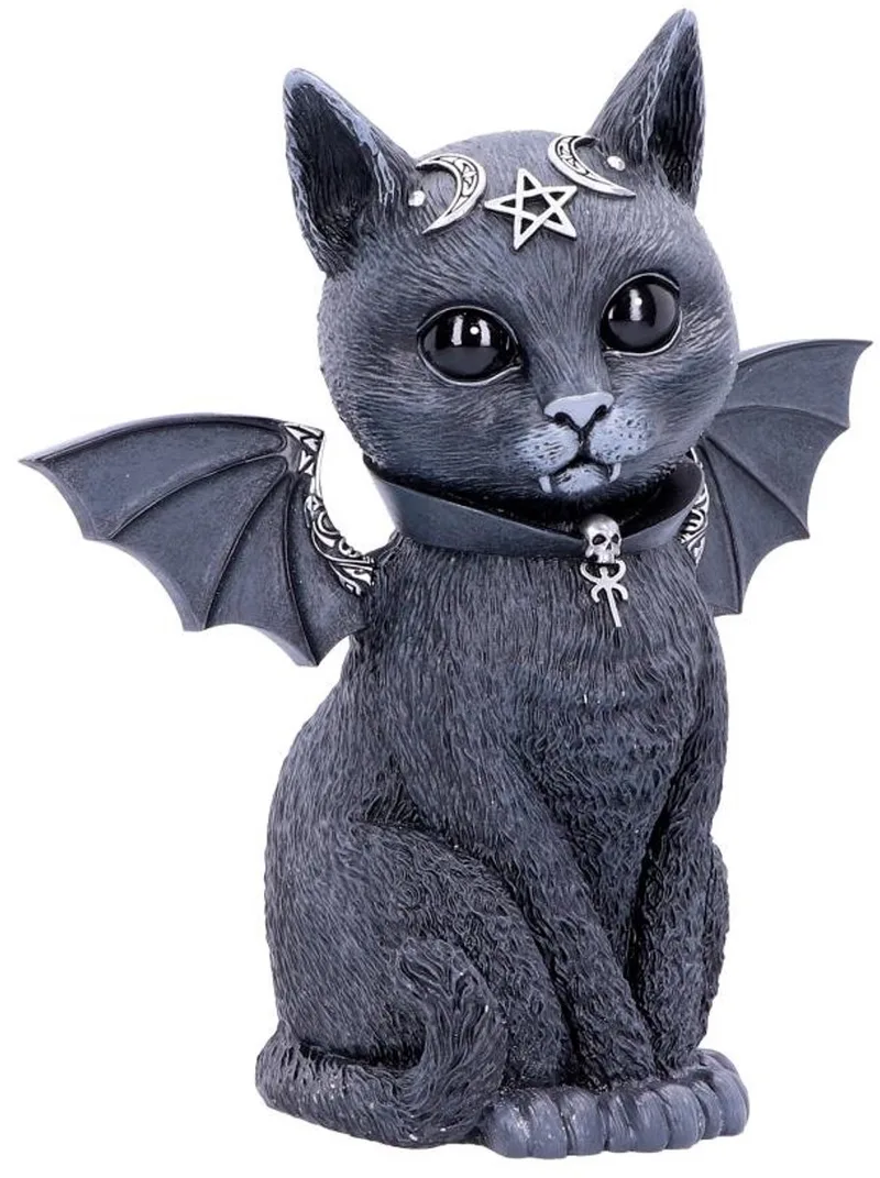 Malpuss - Cult Cuties - Vampier Kat Beeldje 24cm van Nemesis Now in Zwart – productfoto