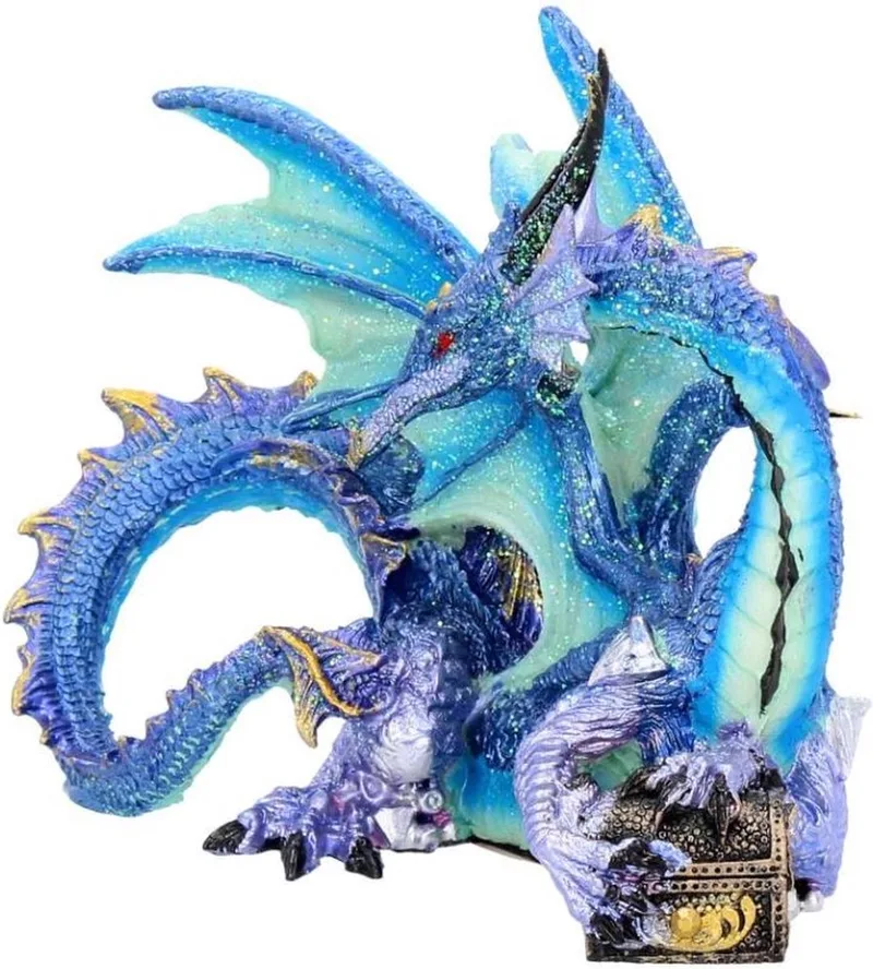 Piasa Draken Figuur - Zeer mooi en gedetailleerd - Beeld 12cm x 13cm x 8cm by Nemesis Now in Blue – product photo