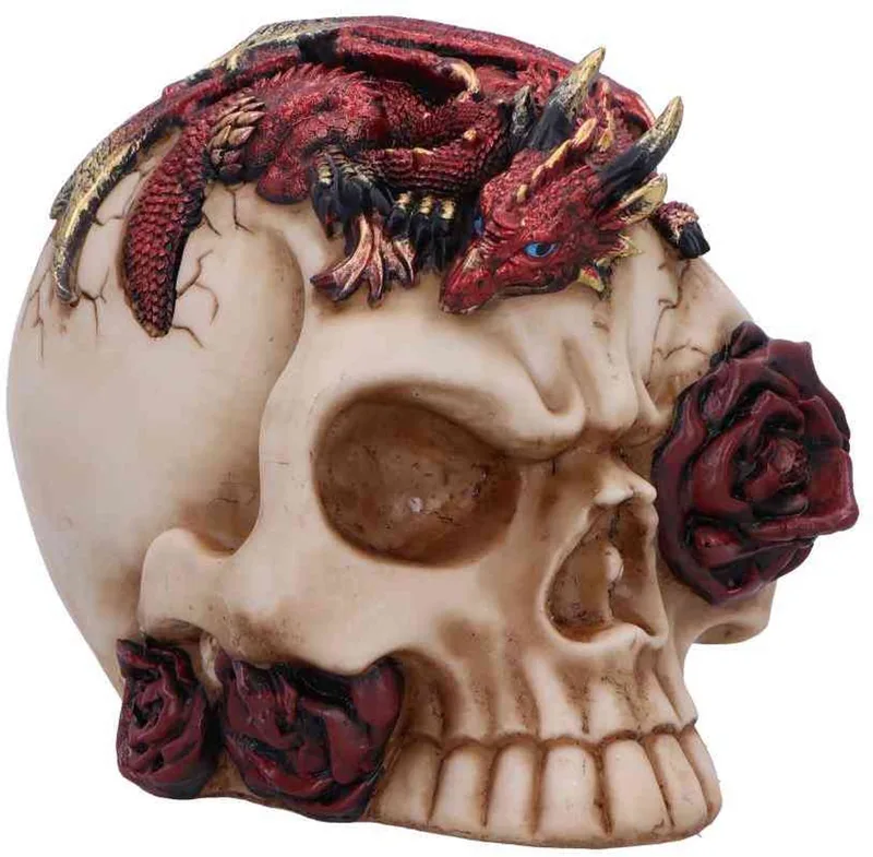 Rose Flame 14.5cm Beeld/figuur - Schedel van Nemesis Now in Multicolours – productfoto