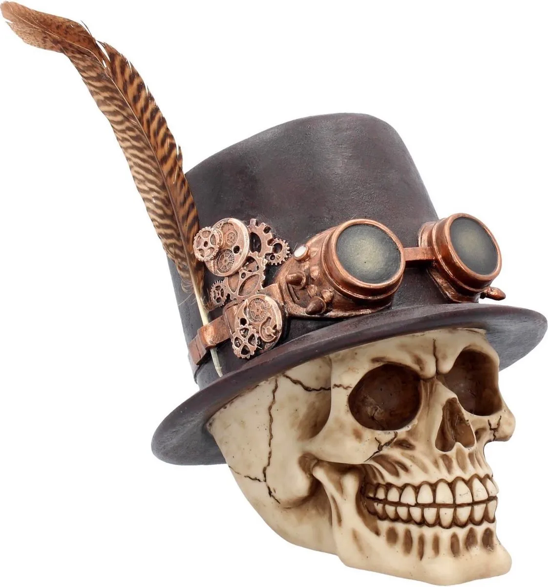 Schedels - De Aristocraat - Steampunk - Beeld - 18.5cm by Nemesis Now in Brown, Cream – product photo