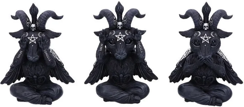 Three Wise Baphoboo Beeld/figuur van Nemesis Now in Zwart – productfoto