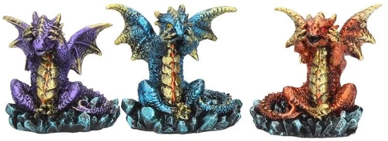 Three Wise Dragons (Set of 3) Beeldjes/figuren - Draak by Nemesis Now in Multicolours – product photo
