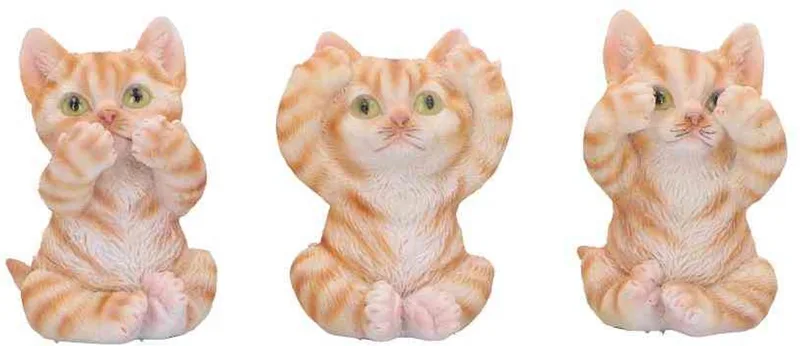 Three Wise Ginger Cats Beeldjes/figuren van Nemesis Now in Multicolours – productfoto