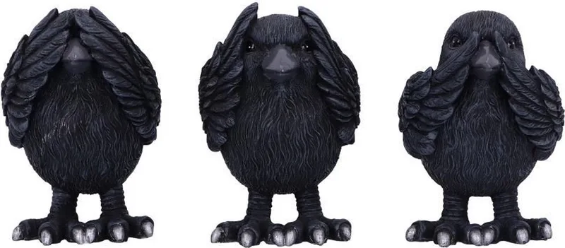 Three Wise Ravens beeld Kunststof - Gothic van Nemesis Now in Zwart – productfoto