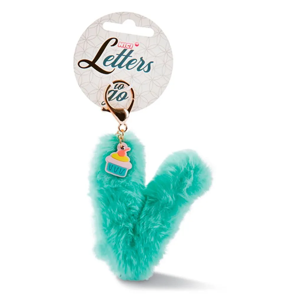 Bag Pendant Plush Letter V Symbol Sleutelhanger von NICI – Produktfoto