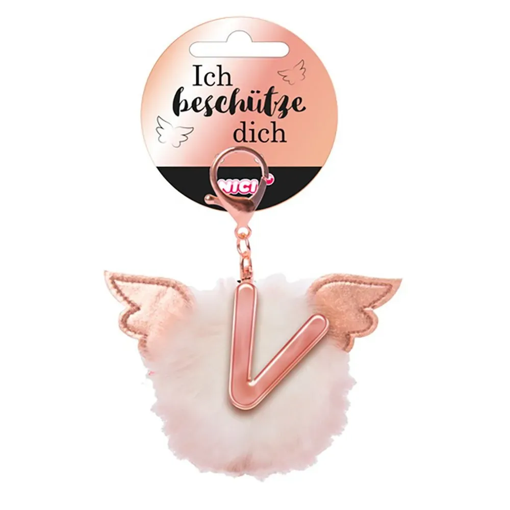 Bag Pendant Plush Pompom Letter V Sleutelhanger de NICI – photo produit