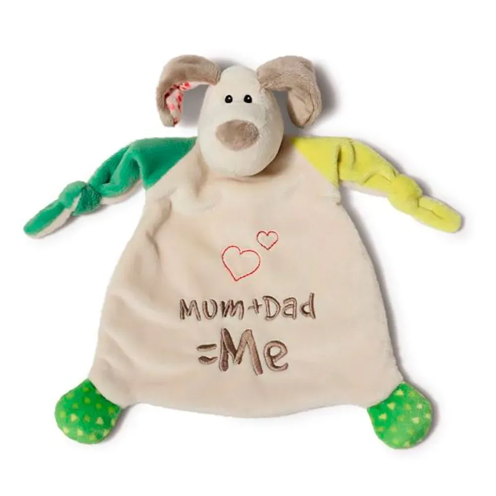 Comforter Dog ´´mum+dad=me´´ 25x25 Cm Doudou von NICI – Produktfoto