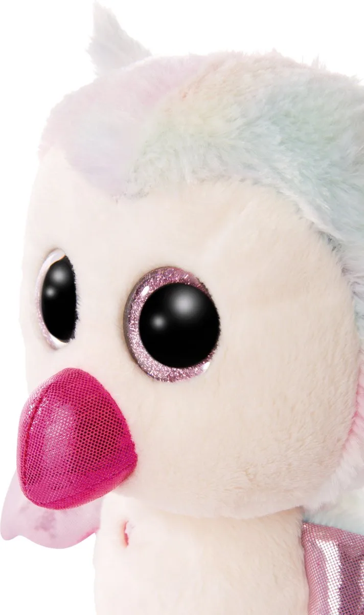 Knuffel Glubschis Uil Junior 25 Cm Pluche Wit/roze van NICI in Wit – productfoto