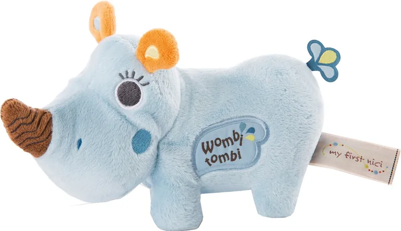 Knuffeldier Manuffi 3d Neushoorn 20 Cm Pluche från NICI i Blå – produktbild