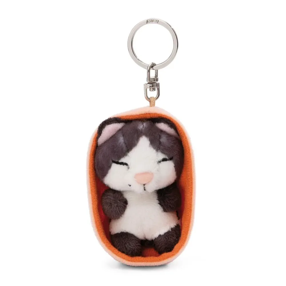 Sleeping Pets Cat Black Basket 8 Cm Sleutelhanger by NICI – product photo