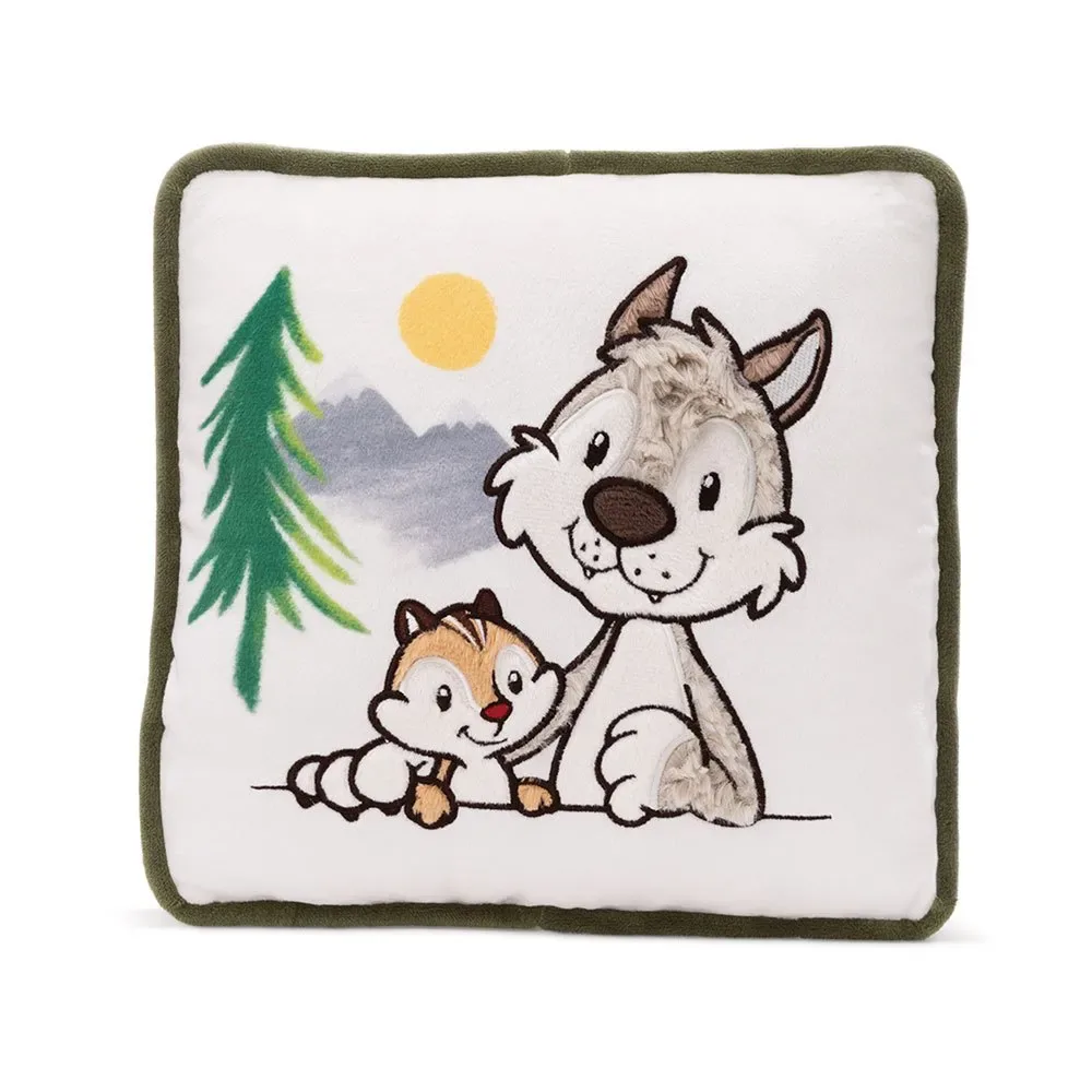 Coussin Avec Le Loup Winny Et L´écureuil Jojo 25x25 Cm de NICI – photo produit
