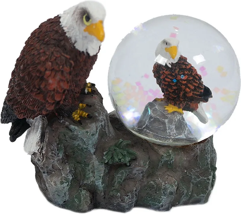 Adelaar waterbal - 45 mm - Snowglobe by Pia Soft Toys in White – product photo