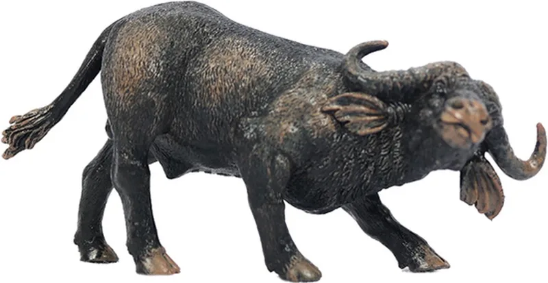 Afrikaanse buffel speelfiguur PVC - 14cm - speelgoed från Pia Soft Toys i Donkerbruin – produktbild