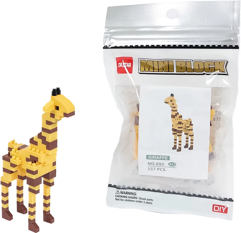 Bouwset blokken - giraf - 2 cm x 10 cm x 17 cm från Pia Soft Toys i Brun – produktbild