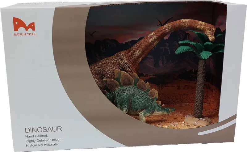 Brachiosaurus - Stegosaurus set in Showbox - PVC - 22-35 cm by Pia Soft Toys in Brown – product photo
