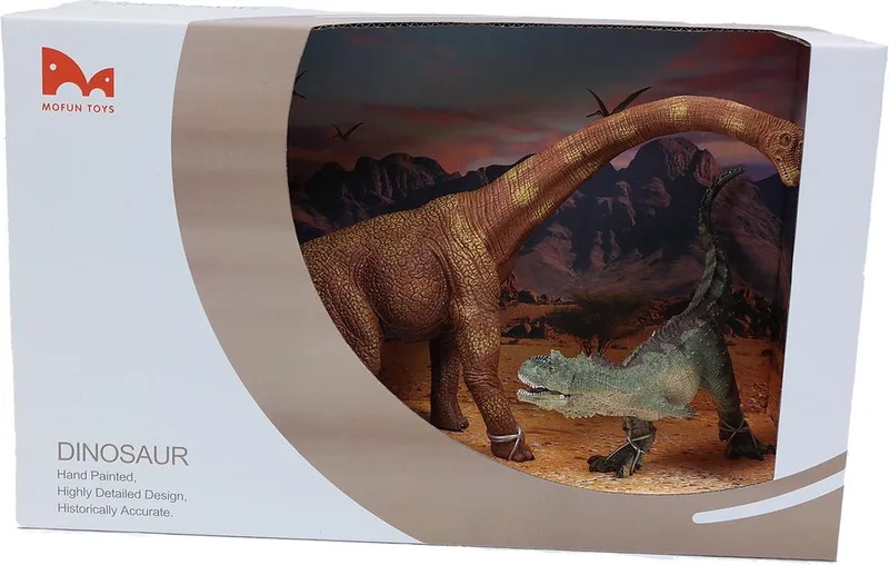 Brachiosaurus - T-rex Set in Showbox - PVC - 22-35 cm by Pia Soft Toys in Brown – product photo