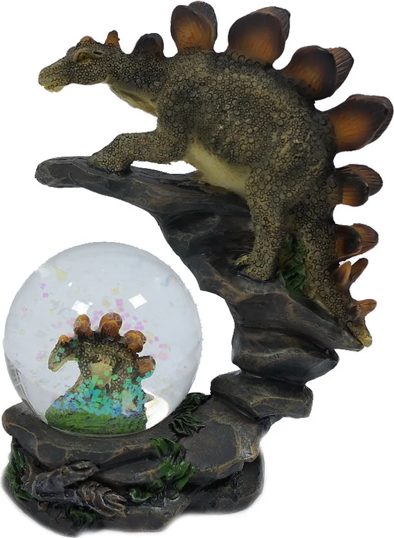 Dino Stegosaurus waterbal - 45 mm - Snowglobe de Pia Soft Toys en Gris – photo produit