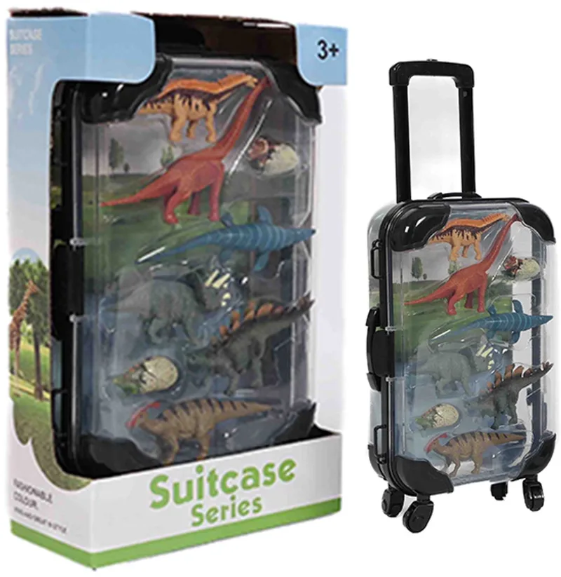 Dinosaurus Kofferspeelset (Groot) 13 cm x 7 cm x 22,5 cm de Pia Soft Toys en Bleu – photo produit