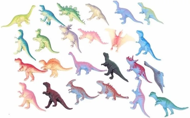 Dinosaurus speelset - 12x stuks - Dino speelgoed - figuren in zakje by Pia Soft Toys in Multicolour – product photo