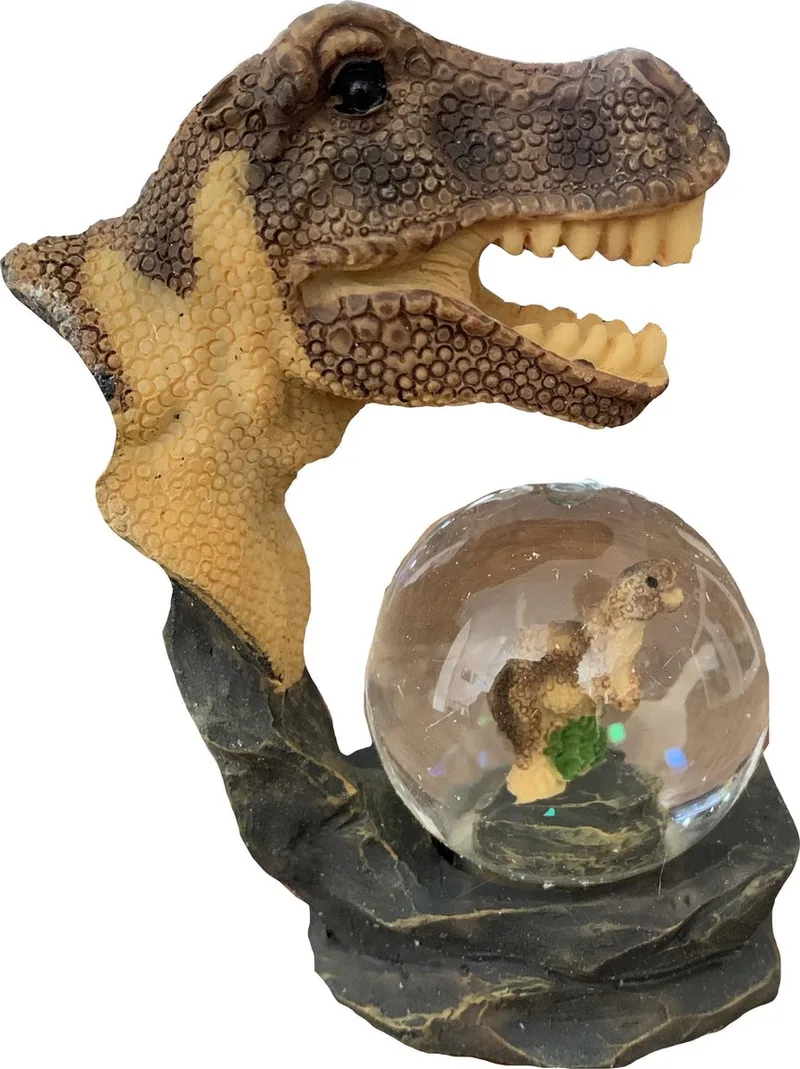 Dinosaurus T-rex - waterbal - 45 mm - Snowglobe by Pia Soft Toys in Brown – product photo