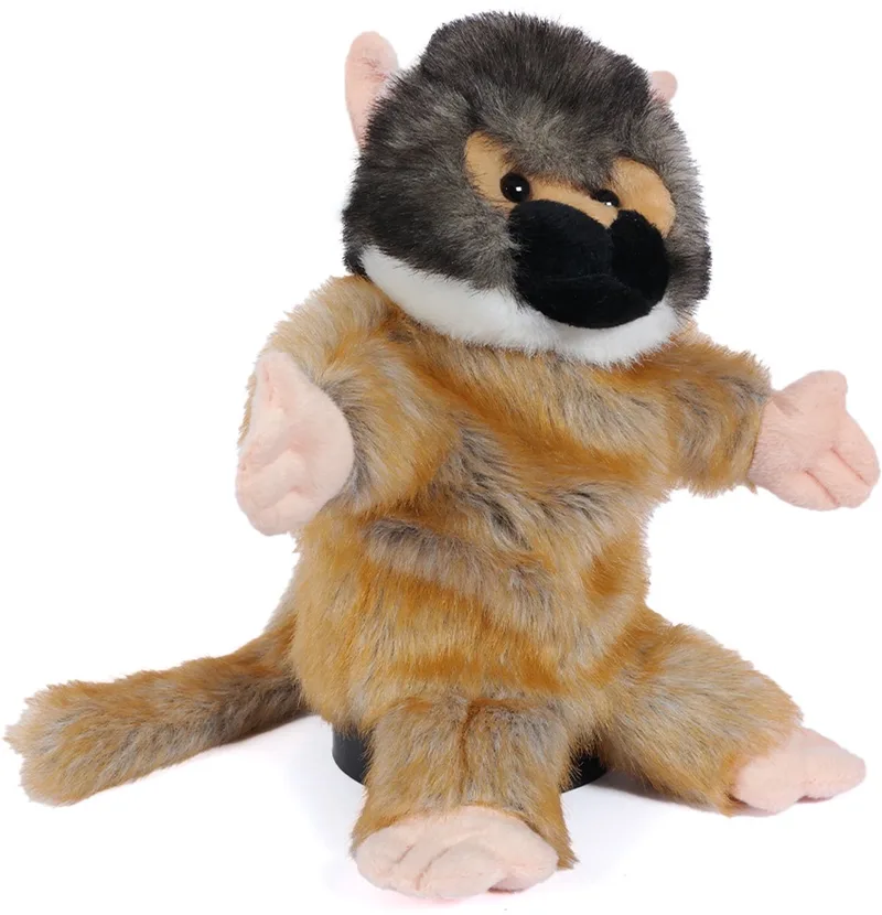 Doodshoofdaapje met staart handpop - 30 cm by Pia Soft Toys in Brown – product photo