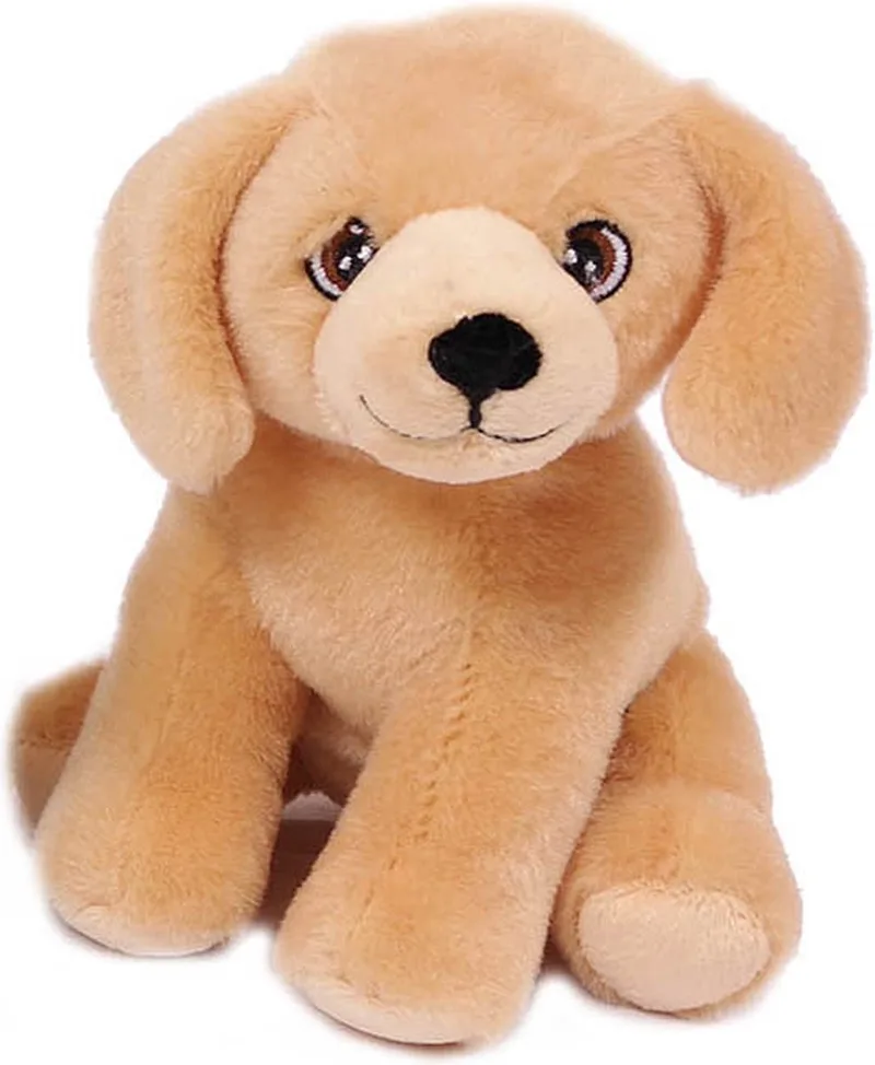 Eco Knuffel Beigekleurige Puppie Hond Retreiver - Geborduurde Ogen - 16 cm van Pia Soft Toys in Hond 3 – productfoto