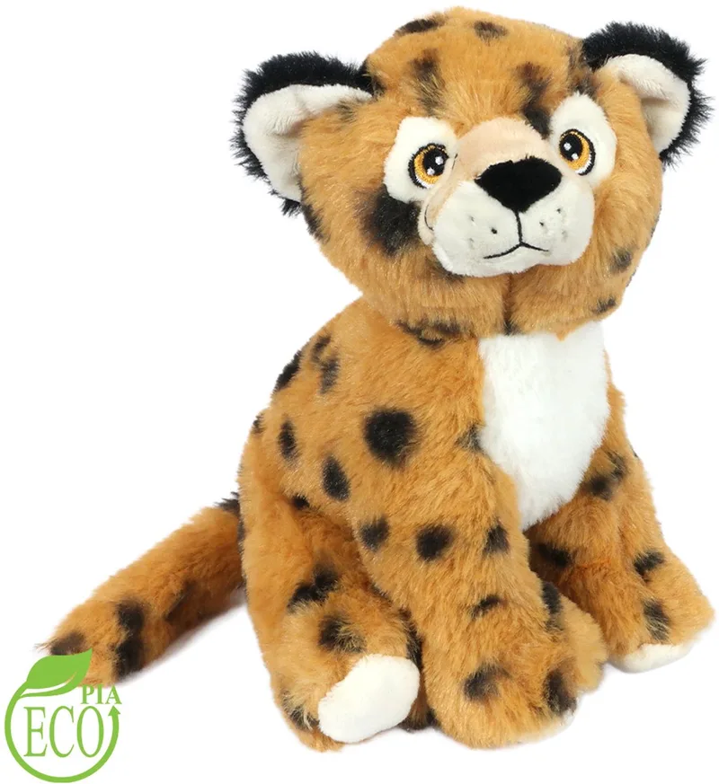 Eco Knuffel Cheeta - zittend - 20 cm van Pia Soft Toys in Oranje – productfoto