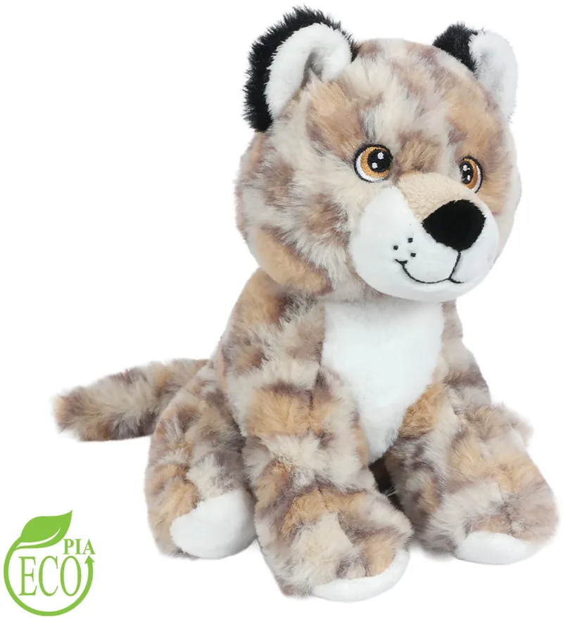 Eco Knuffel Sneeuwluipaard - zittend - Geborduurde Ogen - 21 cm van Pia Soft Toys in Sneeuwluipaard zittend – productfoto