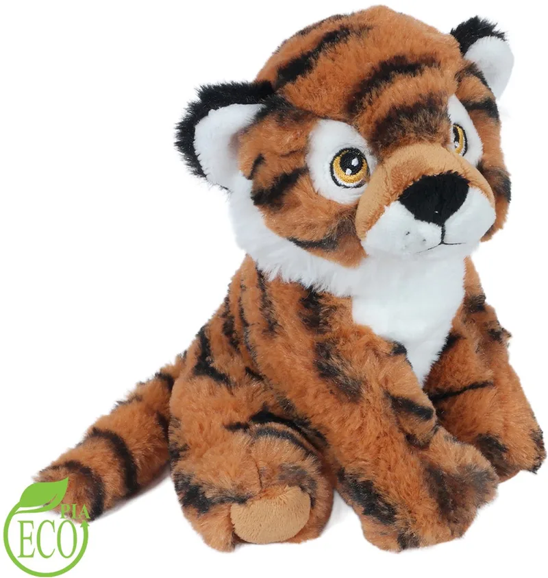 Eco Knuffel Tijger - bruin - zittend - 20 cm van Pia Soft Toys in Tijger bruin zittend – productfoto