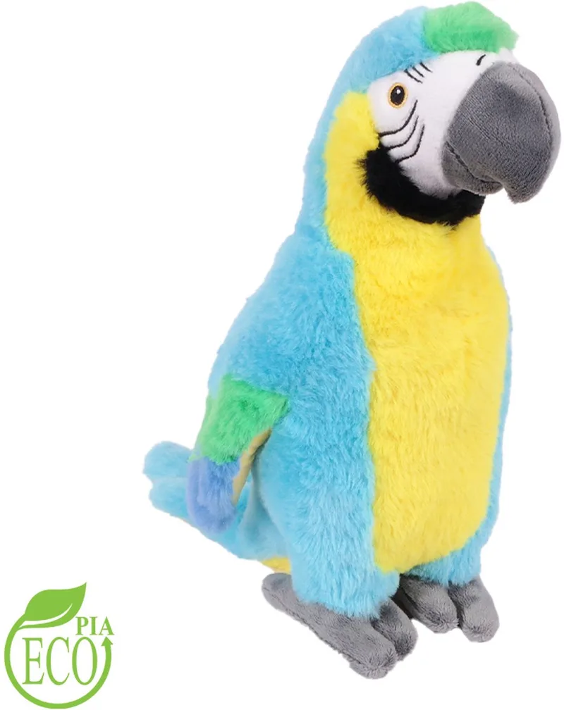 Eco - Pluche Papegaai Knuffel - 27 cm van Pia Soft Toys in Blauw – productfoto