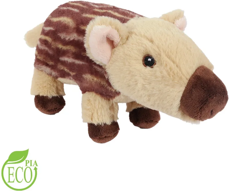 Eco - Pluche Zwijn Knuffel - 18 cm från Pia Soft Toys i Brun – produktbild
