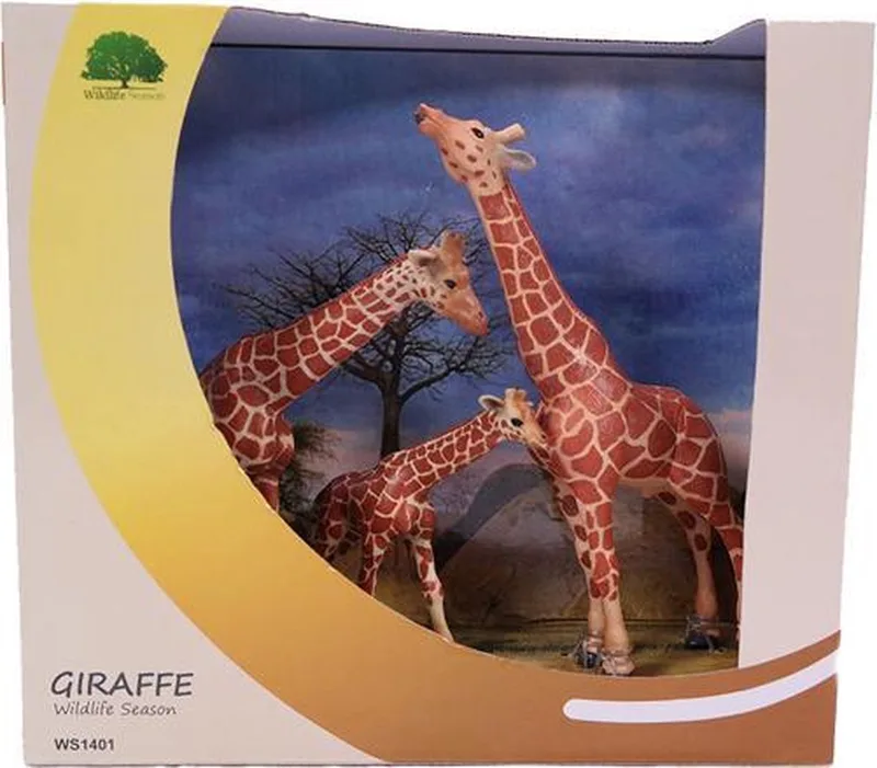 Giraffenfamilie in showbox - PVC - Wildlife - 21cm de Pia Soft Toys en Marron – photo produit